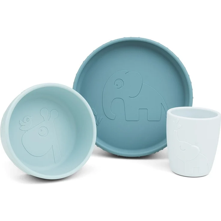 Geschirr-Set Stick&Stay Deer friends Blau – Bild 2