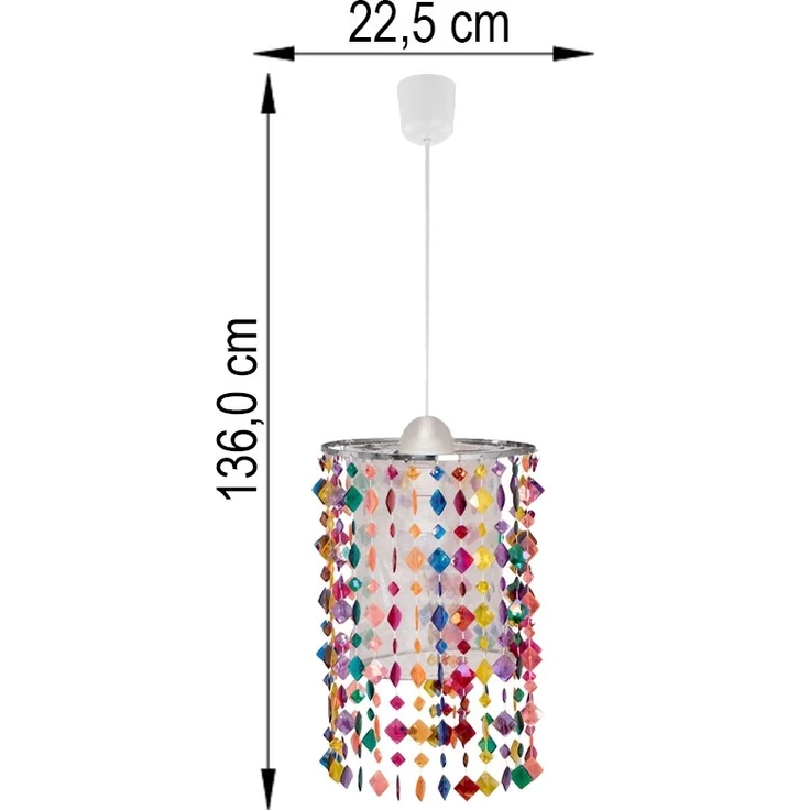 Hängeleuchte, Kristalle, bunt, Durchmesser 22,5 cm – Bild 10