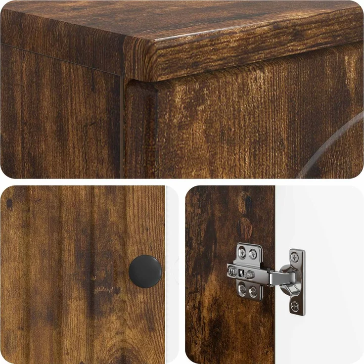vidaXL Toilettenschrank ALKMAAR Raucheiche 66 x 25,5 x 190 cm 896260 – Bild 8