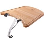 RÖSLE Ablagetisch Kugelgrill, Hochwertiger Buchenholztisch mit Saftrille zum Anhängen an den RÖSLE Kohlegrill No. 1 F50 AIR/F60 AIR/G60, Braun