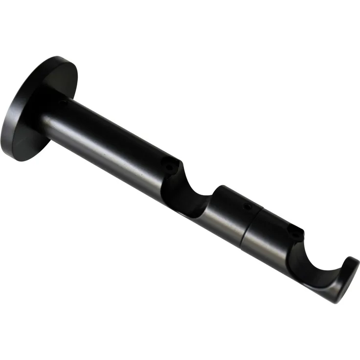 Gardinia Doppel-Kombiträger Chicago für Ø 20 mm offen schwarz-matt 8 cm - 6 cm