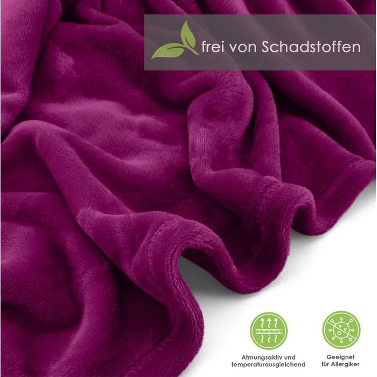 Wohndecke Premium Super Soft Flanell Kuscheldecke Sofadecke, heimtexland, super weich und flauschig, Allergiker geeignet, atmungsaktiv – Bild 2