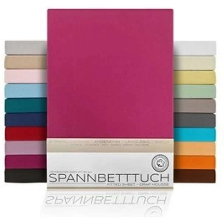 Beautex Spannbettlaken, Gummizug: rundum, (1 Stück), gekämmte Baumwolle Premium Jersey, 160g/m², Bordeaux, Boxspring - 100x200x45 cm – Bild 6