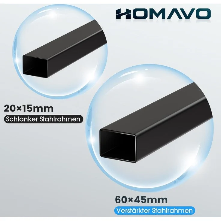HOMAVO höhenverstellbares Tischgestell, geeignet für Tischplatten mit einer Breite von 50–70 cm, schwarz, Höhen-Speicherfunktion – Bild 5