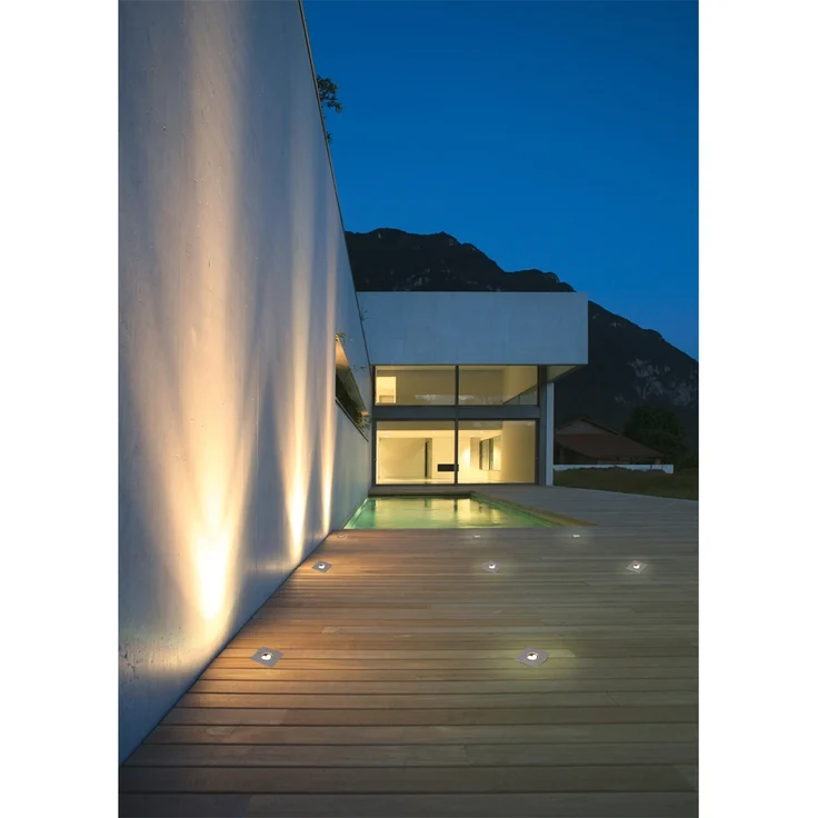 LED Bodeneinbauspot eckig 2er Set Edelstahl 11cm IP65 Bodenstrahler für Einfahrt – Bild 6