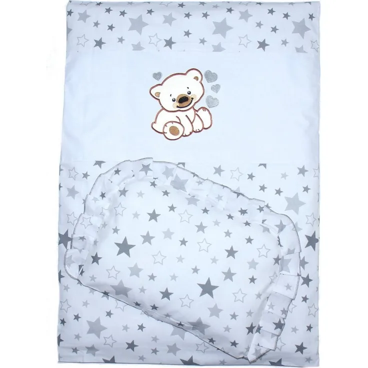 Primawela Babybettwäsche Kinderwagenset Baby Bettwäsche für Kinderwagen Bezüge Decke Kissen, 4 teilig