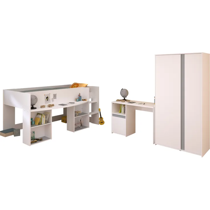 Parisot 'Pirouette 13' 3-tlg. Kinderzimmer-Set, Holz weiß