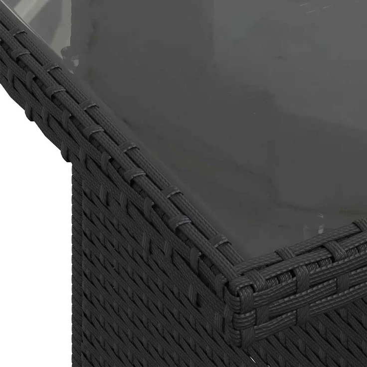 vidaXL 5-tlg. Garten-Sofagarnitur mit Kissen Schwarz Poly Rattan 3326147 – Bild 10