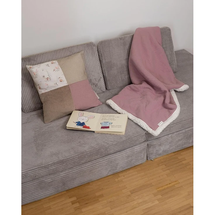 ULLENBOOM Babydecke für den Winter, 70x100 cm, Rosa (Made in EU) - Aus Baumwolle & flauschigem Teddy Fleece (OEKO-TEX Standard), ideal als Neugeborenen Deckchen, Kinderwagendecke oder Kuscheldecke – Bild 4