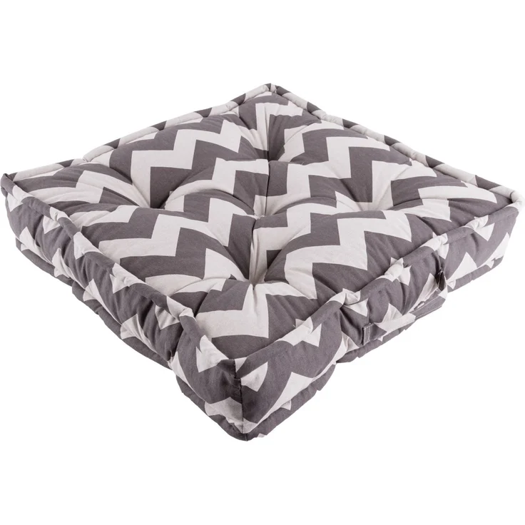 GO-DE Bodenkissen 60 cm x 60 cm x 12 cm, grau 70% Baumwolle/30% Polyester Kissen – Bild 1