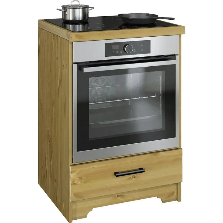 Home affaire Herdumbauschrank Meliss aus massiver Kiefer, Breite 60 cm, Soft-Close-Funktion