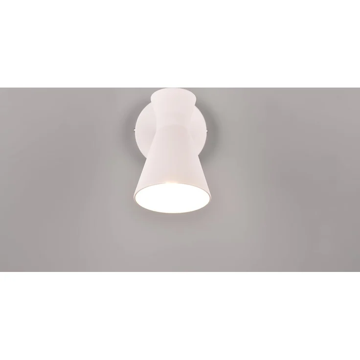 Wandstrahler ENZO Retro Weiß mit Schalter & Stecker, Breite 12cm – Bild 3