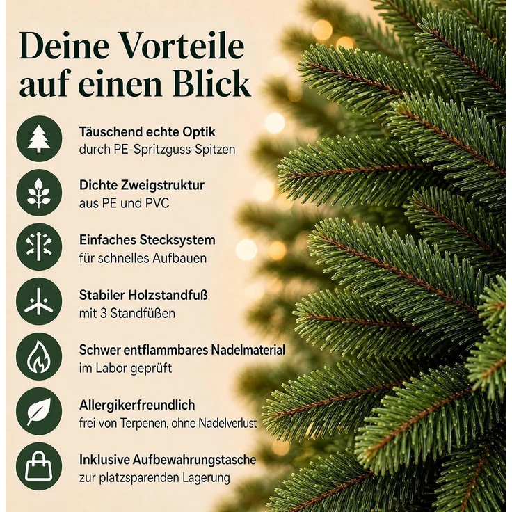 Relaxdays Künstlicher Weihnachtsbaum Nordmanntanne – Bild 10