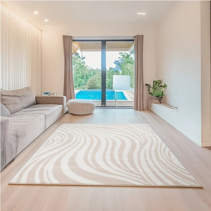 OTTO home Teppich Liaa in Wellen Design, softer Kurzflor, rechteckig, Höhe: 7 mm, 3D-Optik, Scandi-Look, Wohnzimmer, Esszimmer, Schlafzimmer – Bild 1