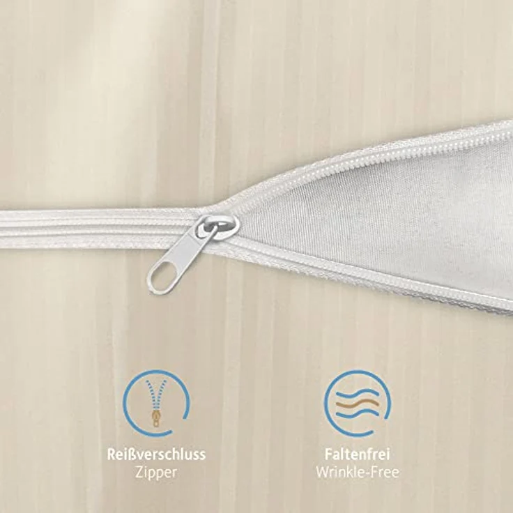 Komfortec Bettwäsche Deluxe, 2&3 Teilig, 140x200 cm, 155x220 cm, 200x200 cm oder 220x240 cm, 100 % Mikrofaser (120 g/m), 3 teilig, Bettwäsche-Sets mit Reißverschluss, Weich und Bügelfrei – Bild 6