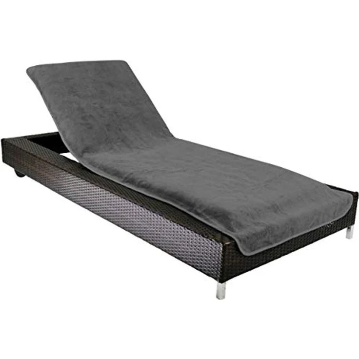 Brandsseller Schonbezug für Gartenliege, Strandliegenauflage, Frottee Schonbezug, 100% Baumwolle (ca. 75x200 cm, Anthrazit) – Bild 2