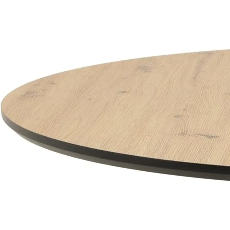 Hela Tische, Runder Esstisch Kindu, Dia 120 cm, Dekor Artisan Eiche, Schwarzes Metallgestell Vierkant, Platte mit Schweizer Kante, 76 cm Höhe – Bild 5