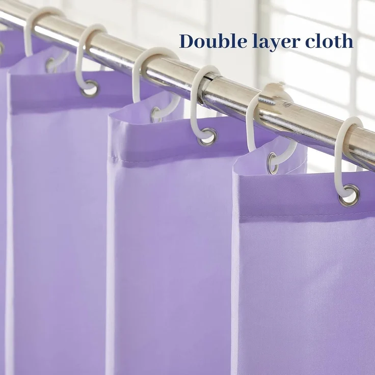 Duschvorhang Überlänge Antischimmel H240 x B200 cm (1er Pack) Lila – Bild 3