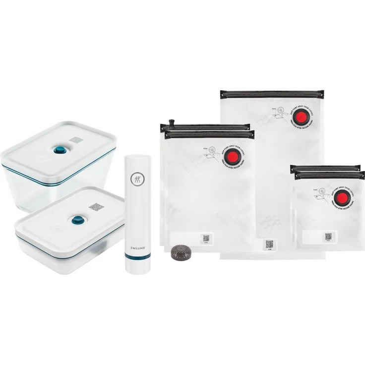 Zwilling Aufbewahrungssystem Fresh&Save Aufbewahrungsbox, Borosilikatglas, Kunststoff, Silikon, (Set, 21-tlg), Borosilikatglas,Kunststoff, Silikon, (Set, 21tlg), (Vakuum Starterset) – Bild 2