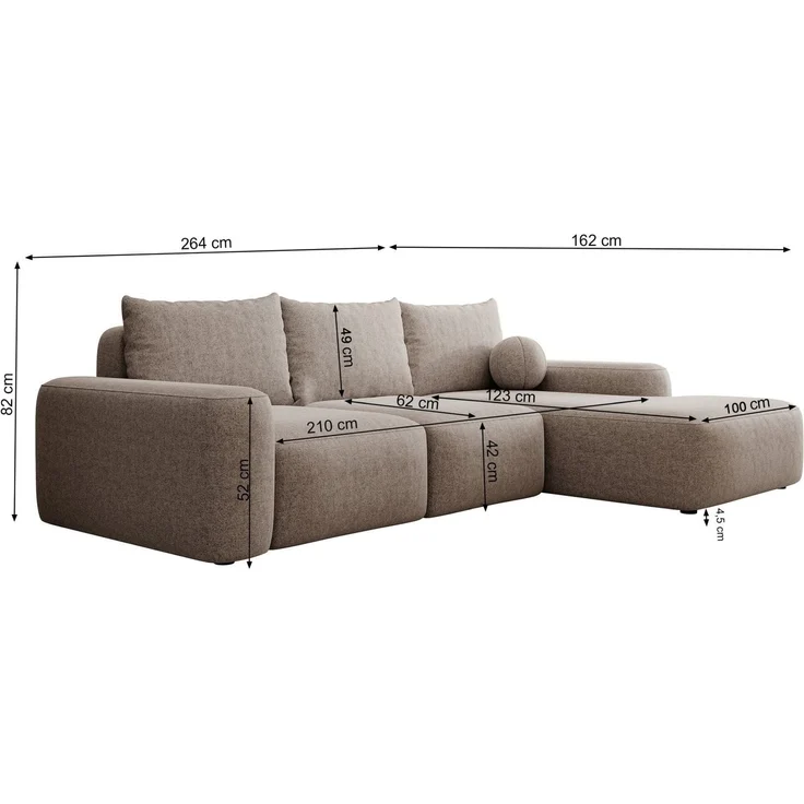 Selsey 'Farese ' Ecksofa mit Cordbezug, Schlaffunktion und Stauraum, Rosa, rechts – Bild 5