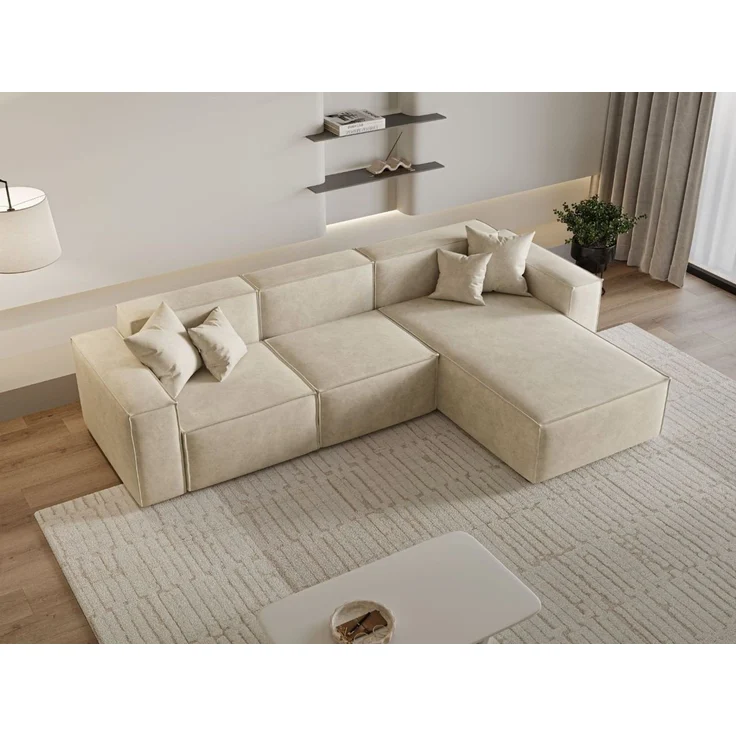 GrainGold Ecksofa L-Form Arizona L, Set, Wellenfederkern, HR-Schaum, Freistehendes – Bild 4