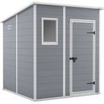 Dmora Gartenhaus Cranbrook, Gartenhütte, Gartenhaus, Werkzeugschuppen, 184x185 h200 cm, Grau