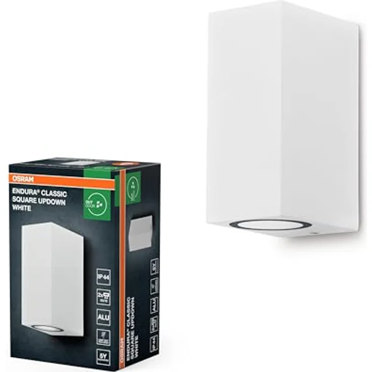 Osram ENDURA Classic Square Updown Außen-Wandleuchte, weiß, GU10-Sockel (max 35W), kann mit einfacher oder smarter Lampe bestückt werden, Down oder Up/Down Leuchtenvariante, Schutzklasse IP44 – Bild 6