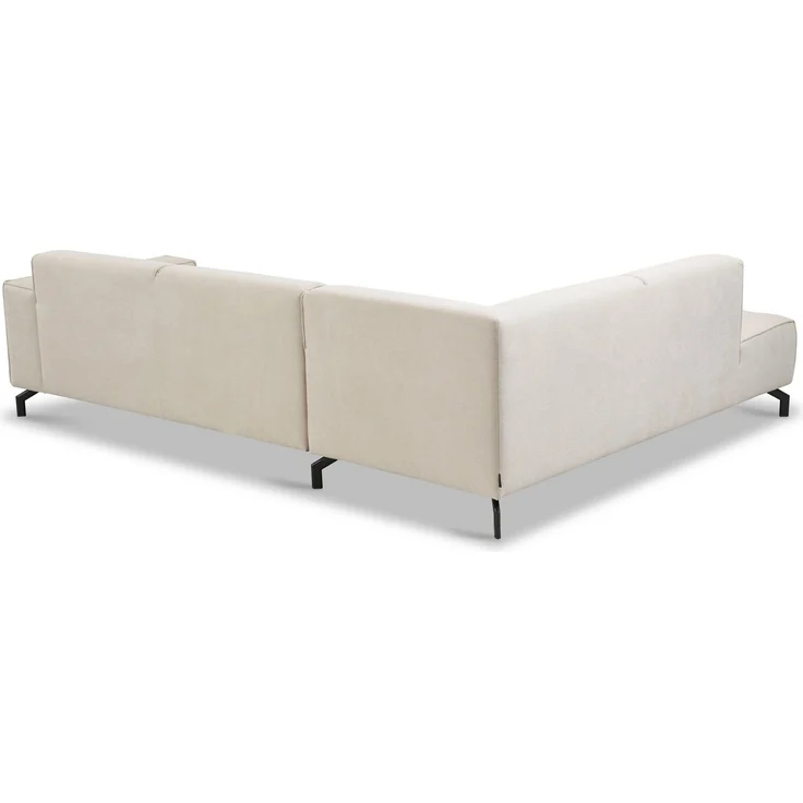 Places of Style Ecksofa Lorcan, Breite 275 cm, weiches Sitzgefühl, mit schwarzen Metallfüßen, Lederoptik und in weichem Strukturstoff – Bild 3