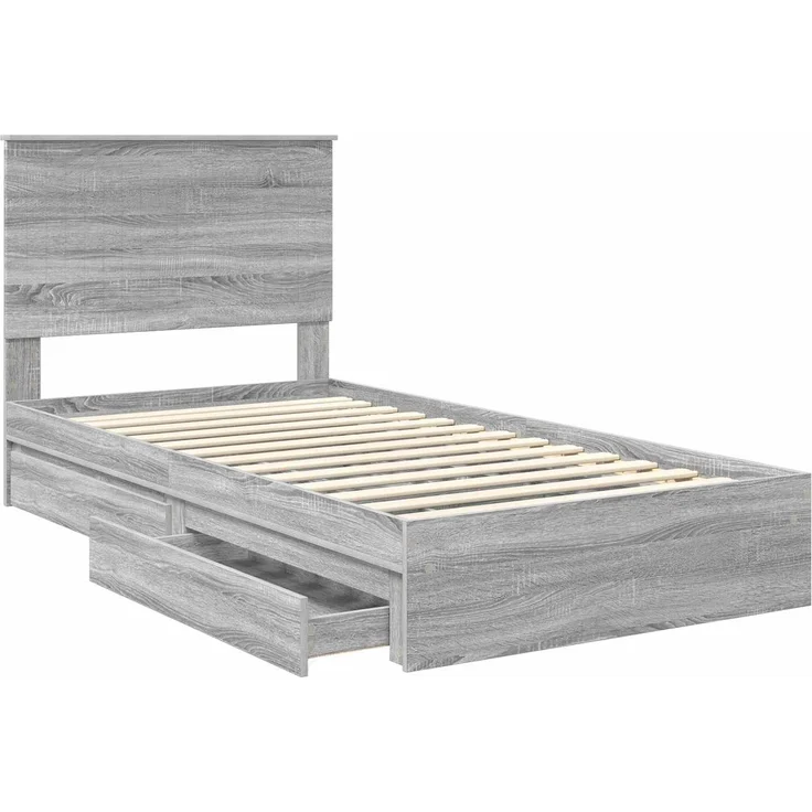 vidaXL Aufbewahrungsbett Graues Sonoma 100 x 200 cm Holzwerkstoff 3411241 – Bild 4