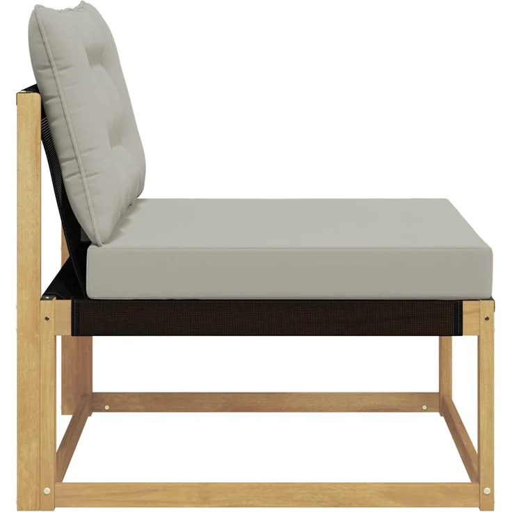 vidaXL Outdoor Mittelsofa mit Kissen Weiß 79 x 83 x 73 cm Stahl 901638 – Bild 5