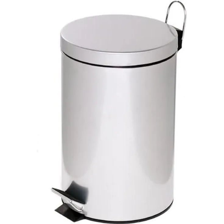 Alco Tretabfalleimer mit Kunststoffeinsatz 12 Liter silber