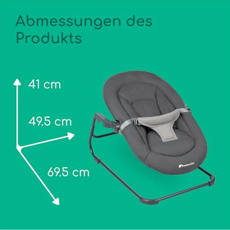 Bebeconfort Timba Baby, 2-in-1 Babywippe und Hochstuhlaufsatz, gepolsterter Sitz in Tinted Graphite, für Neugeborene bis 9 kg – Bild 7