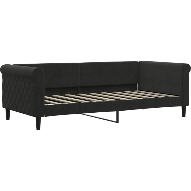 vidaXL Tagesbett Schwarz 90x190 cm Samt 354259
