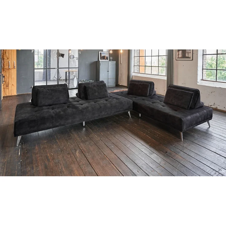KAWOLA Sofa WIOLO Ecksofa velvet anthrazit 80 x 240 x 350 cm – Bild 2