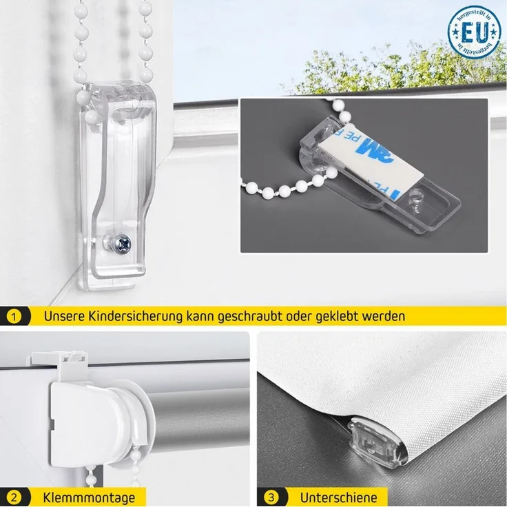 Verdunklungsrollo Thermorollo, 30 x 120 cm, weiß [Stoffbreite 26,6 cm], jalousiescout, verdunkelnd, ohne Bohren, freihängend, Klemmfix, Thermo-Rollo Vollverdunkelnd Thermo-Beschichtung, energiesparend