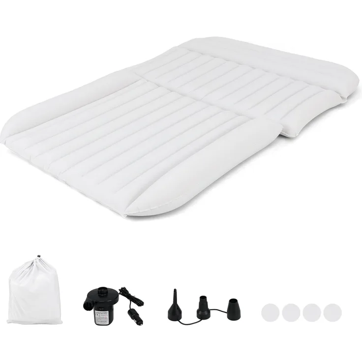Auto Matratze 190 x 130 cm SUV Luftmatratze doppelseitig aufblasbares Luftbett mit Luftpumpe Beige