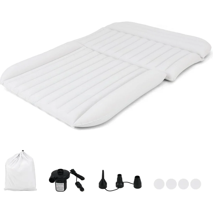 Auto Matratze 190 x 130 cm SUV Luftmatratze doppelseitig aufblasbares Luftbett mit Luftpumpe Beige – Bild 1