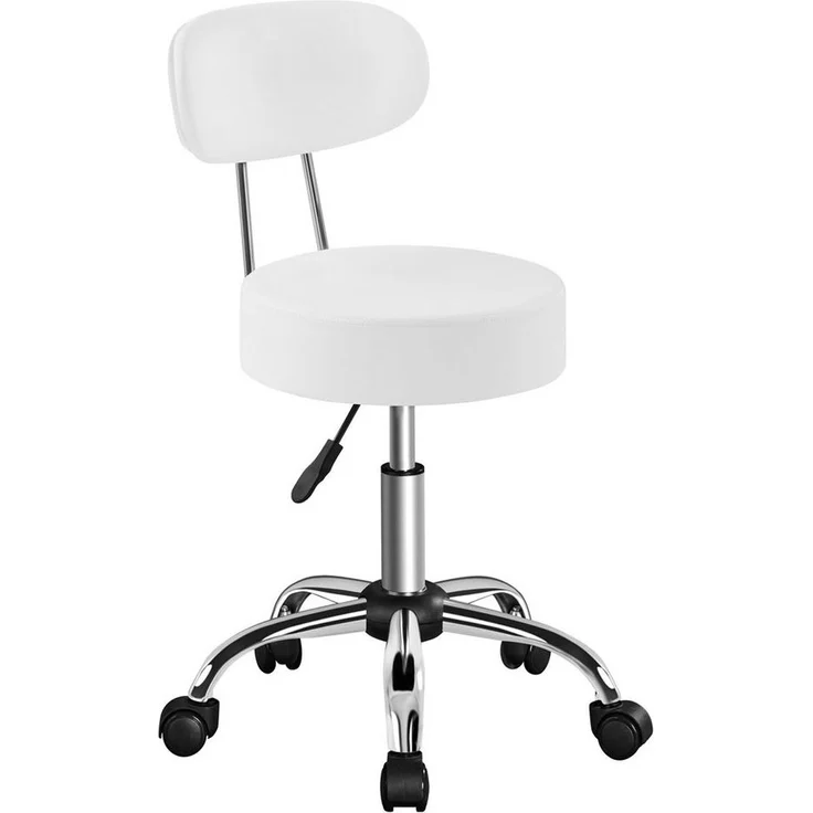 Yaheetech Drehhocker 75,5 cm – 85 cm Höhenverstellbarer Barstuhl, Arbeitshocker mit 360° Drehbarer Sitzfläche & Rückenlehne – Bild 5