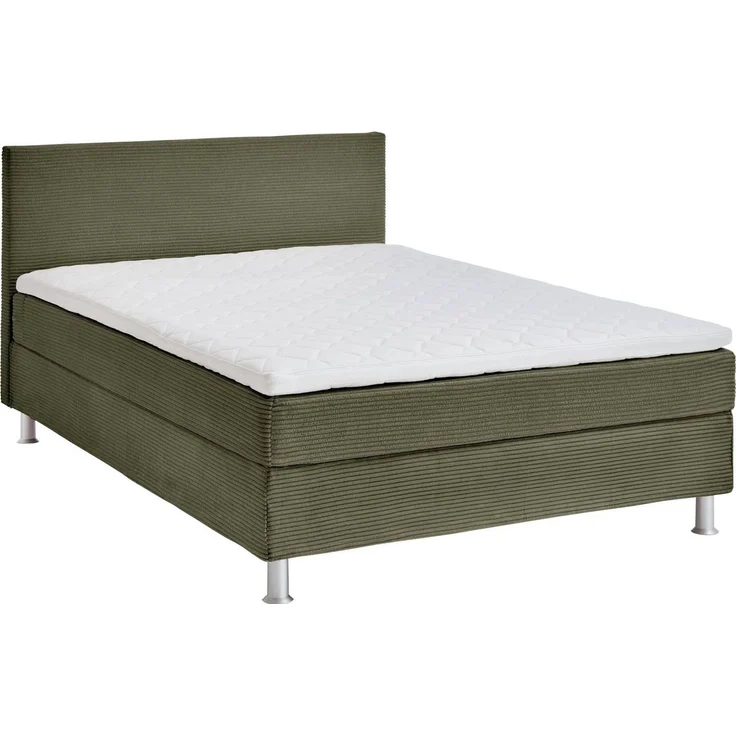 ATLANTIC home collection Boxbett inklusive Rost und H3 Federkernmatratze, Holz, Olivgrün, 120x200 cm – Bild 1