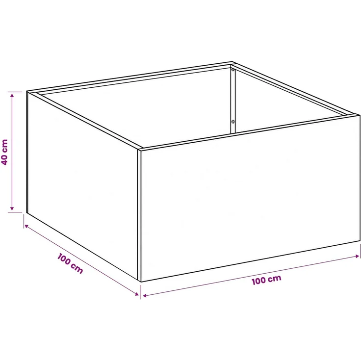 vidaXL Garten-Pflanzgefäß 2 stk. Silber 100 x 100 x 40 cm 8005131 – Bild 8