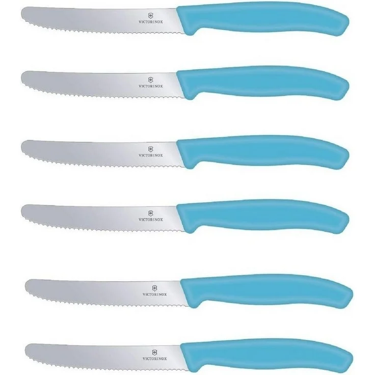 Victorinox | Tafelmesser Set | Swiss Classic Limited Edition | Karibikblau | ideal für Brotzeit | 6er Pack | präzise Schneide | zeitloses Design – Bild 3