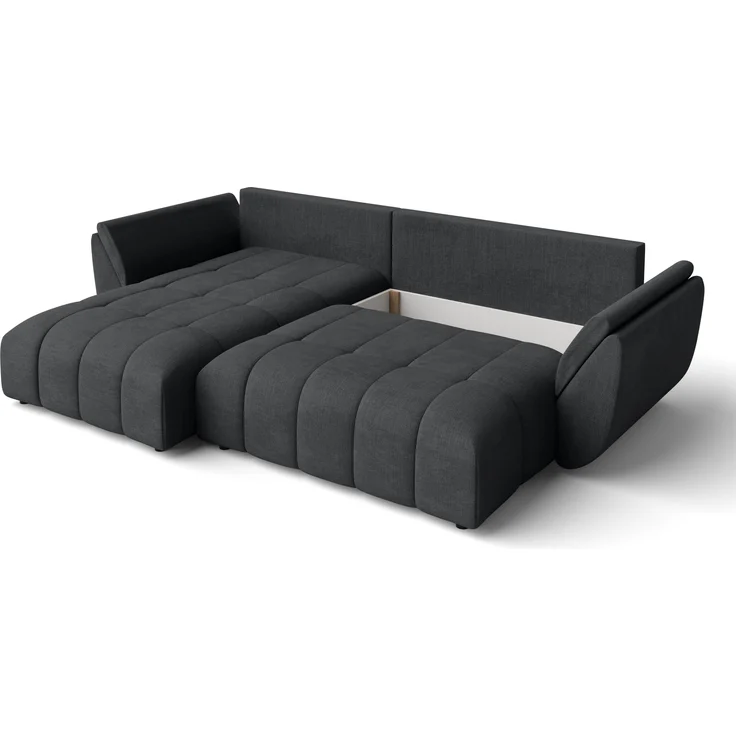 AX LIVING L Form Ecksofa dunkelgrau Verciani Schlaffunktion Bettkasten – Bild 8