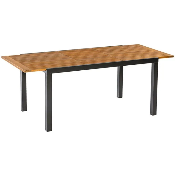 Gartentisch, ausziehbar 180 (250) x 100 cm, graphit/natur
