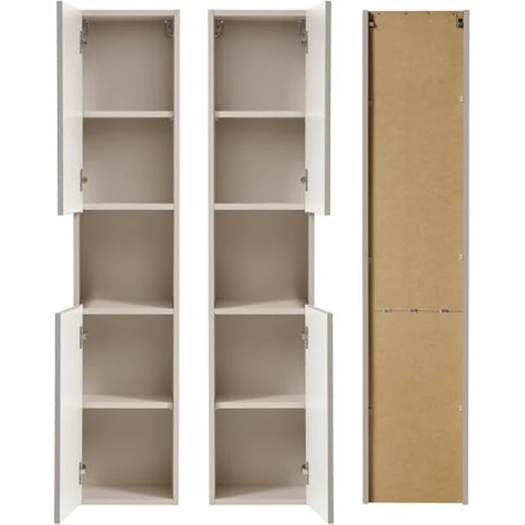 Lomadox Hochschrank VERACRUZ-56 Badschrank, kaschmir, gerillte Front, grifflos – Bild 6