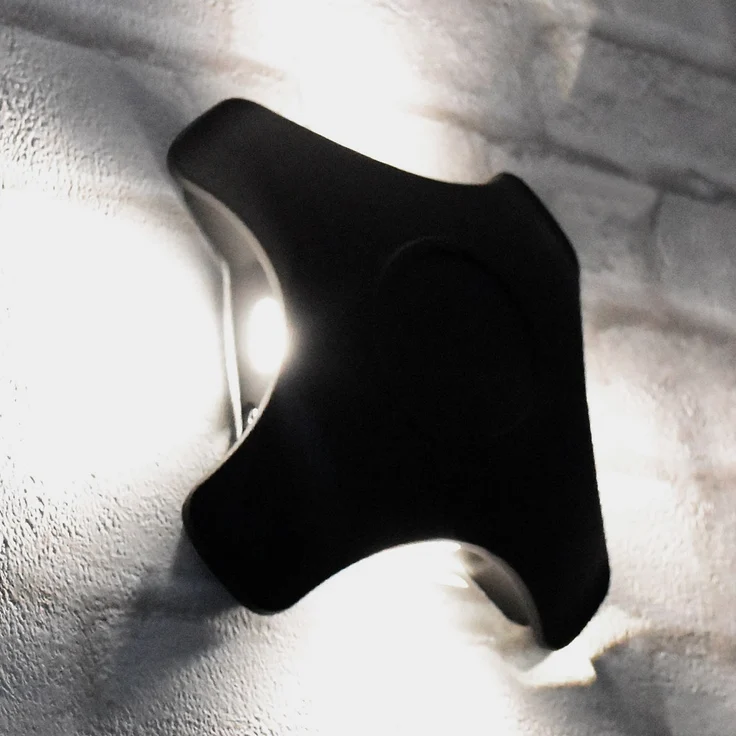 LED Wandleuchte, 4-Flammig, Alu, schwarz, B 19 cm – Bild 10