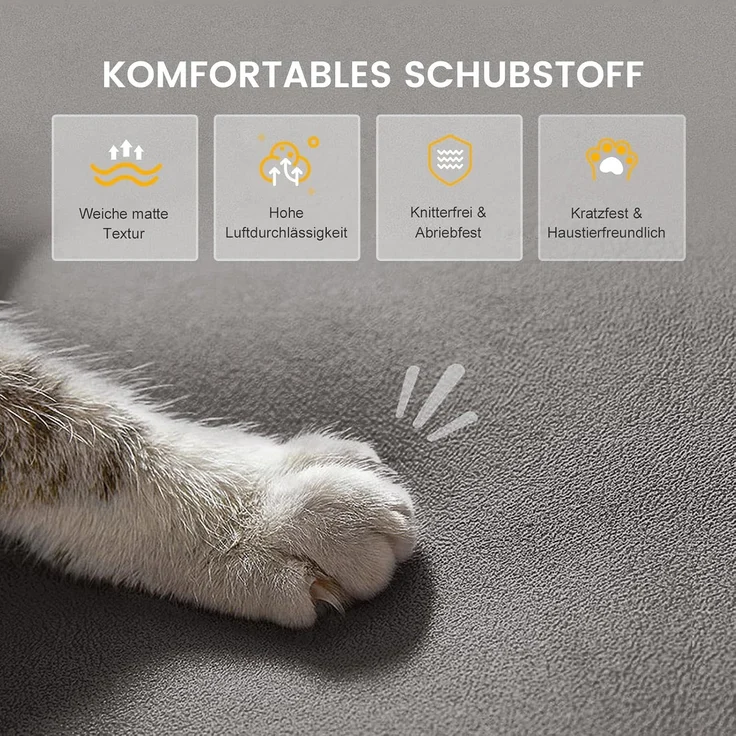 COMHOMA Sofa Schlafsofa mit Schlaffunktion, überzug Futon Klappsofa, Bettcouch, ecksofa, Couch Gästebett, 3-Sitzer Sofa, mit verstellbare Rückenlehne aus Stoff Schwarz – Bild 8