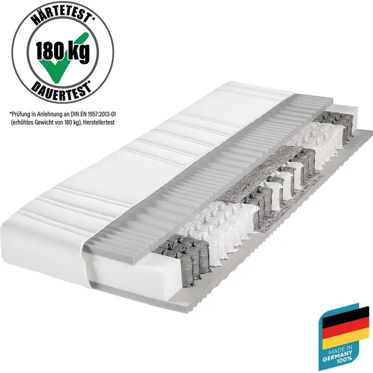Taschenfederkernmatratze BodyMax, Beco, 22 cm hoch, komfortable Matratze in 90x200, 140x200 cm und weiteren Größen