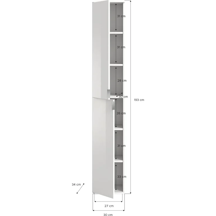 Garderobenschrank Line-Up in Eiche 91 x 193 cm – Bild 8