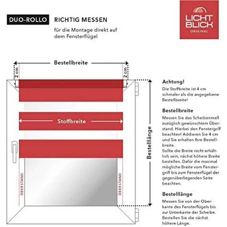 Lichtblick Sonnenschutzsysteme GmbH Doppelrollo Stockholm 70 cm x 150 cm (BxL) Senfgelb Duo Rollo in extravagantem Stil; Klemm- und schraubbar; Lichtdurchlässig und blickdicht – Bild 8