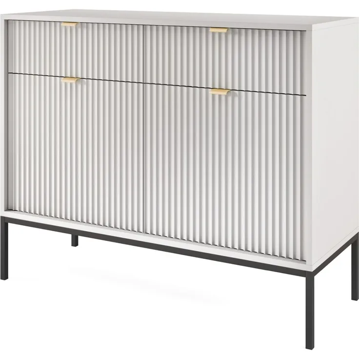 Selsey 'Vellore' Sideboard 2-türig, grau mit goldfarbenem Gestell, ca. 83 x 104 x 39 cm